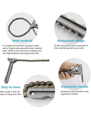 Chiave a Catena 410 mm Per Serraggio e Smontaggio Filtro Olio 73346