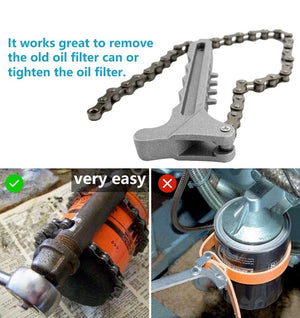 Chiave a Catena 410 mm Per Serraggio e Smontaggio Filtro Olio 73346