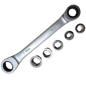 Chiave a Cricchetto 6 in 1 Torx Doppia Testa da 14mm a 19mm Reversibile 324149