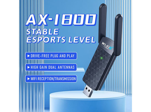 Chiavetta USB WIFI 6 AX1800 Adattatore USB 3.0 Bluetooth 1800Mbps 5Ghz/2,4Ghz Windows 10 e 11