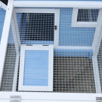 Gabbia per Galline Ovaiole con Zona Corsa e Vassoio di Nidificazione Rimovibile, Pollaio da Giardino in Legno con Tetto Impermeabile, 180x91x79 cm