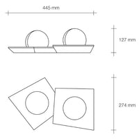 CICLADI lampada da soffitto 2 Luci in gesso bianca attacco GX53 l.44,5cm