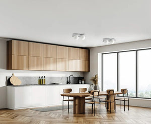 CICLADI lampada da soffitto 2 Luci in gesso bianca attacco GX53 l.44,5cm