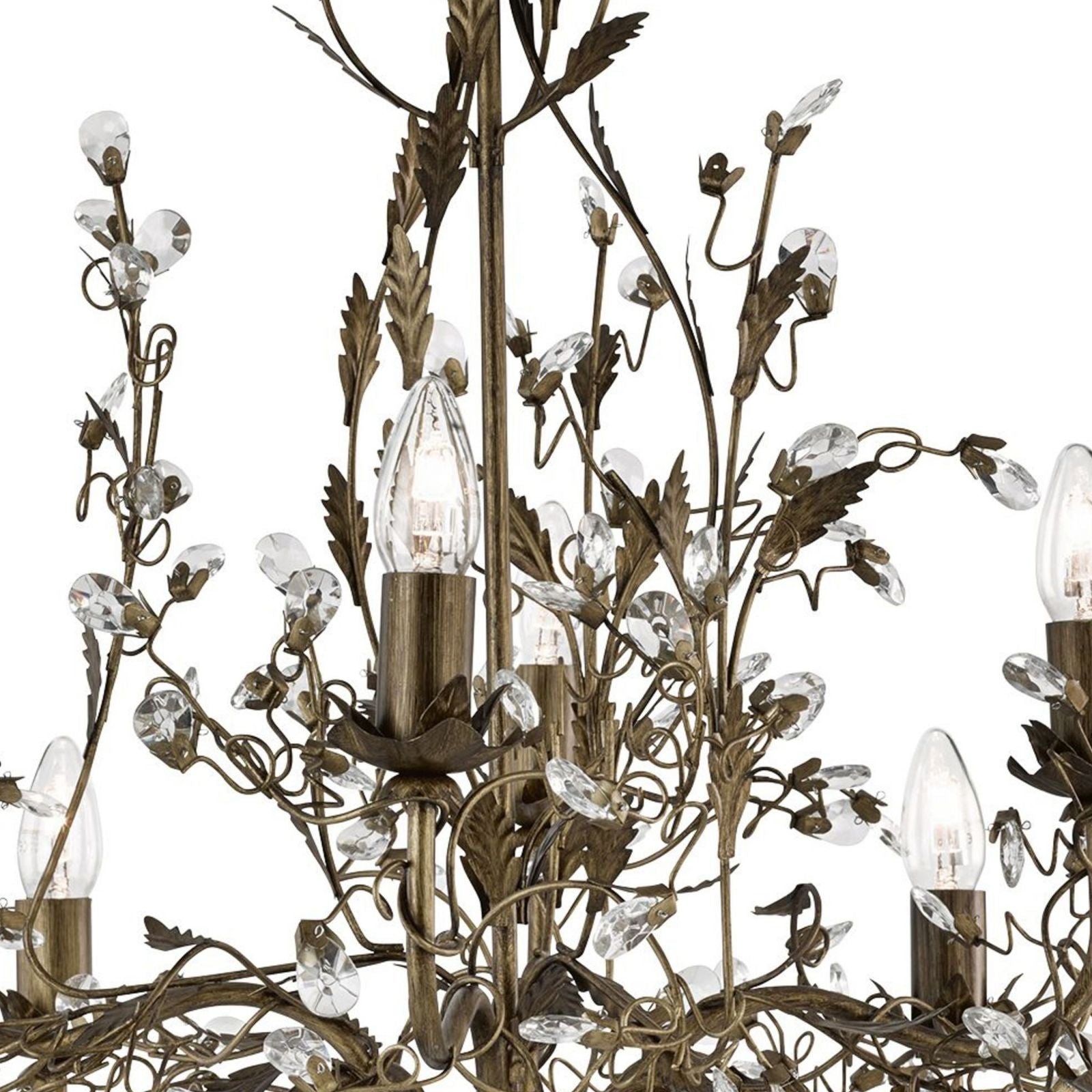 Ciondolo Almandite 8Lt - Metallo dorato marrone e cristallo trasparente