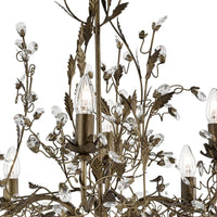 Ciondolo Almandite 8Lt - Metallo dorato marrone e cristallo trasparente