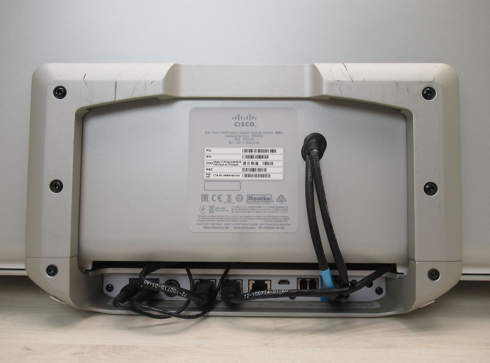 Cisco TelePresence SpeakerTrack 60 Doppia Fotocamera TTC8-09 con Alimentatore - Usato No Confezione