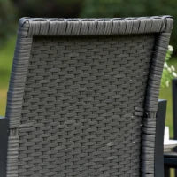 Salotto da Giardino da 2 Posti, Set di 3 Pezzi con 2 Sedie con Cuscini e Tavolino con Piano in Vetro Temperato, Intreccio di Resina Sintetica Imitazione Rattan, Grigio