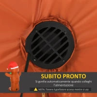 Omino Pan di Zenzero Gonfiabile 183cm, Luci LED Integrate, Decorazione Natalizia da Esterno