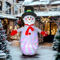 Pupazzo di neve gonfiabile di Natale, alto 240 cm, con luci a LED, 177x78x240cm, Multicolore