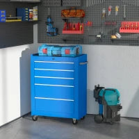 Carrello Porta Utensili Attrezzi Attrezzatura con Cassettiera Azzurro 61.5 x 33 x 82.5cm