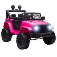 Buggy elettrico per bambini da 12 V, 5 Km/h Max. con radiocomando, Effetti luminosi e sonori 100x65x72 cm, Rosa
