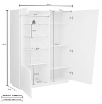 Mobile Vetrina VEGA L 120 x H 146 x P 43 cm bianco lucido