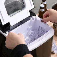 Macchina del Ghiaccio per Casa Autopulente Professionale 2L, 9 Cubetti in 8 Minuti, Fabbricatore Ghiaccio 90W Nero 21.2x29.5x32.6cm