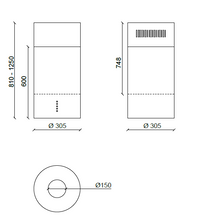 CAPPA RODIA ISOLA cm 30 - Nera - 800 m3/h