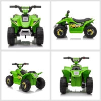 Quad Elettrico per Bambini con Batteria Ricaricabile 6V e Marcia Avanti e Indietro, 72x40x45.5 cm, Verde