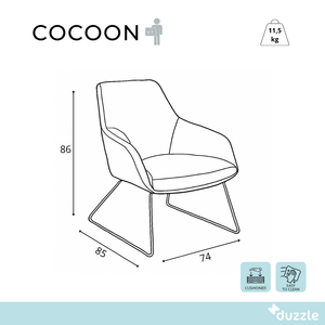 Cocoon, Set di 2 Poltroncine in polipropilene Acquamarina (L. P. H. 74 x 85 x 86) | Duzzle