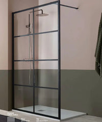 Parete Walk In H200 Anticalcare 8mm Trasparente Con Telaio A Finestra - 99.5 cm