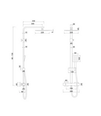 Colonna Doccia Nero Opaco, Doccetta, Doffione, Miscelatore Termostatico Moralba