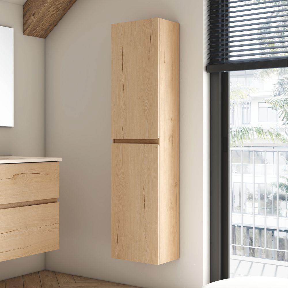 Colonna bagno sospesa Londres con due ante colore rovere