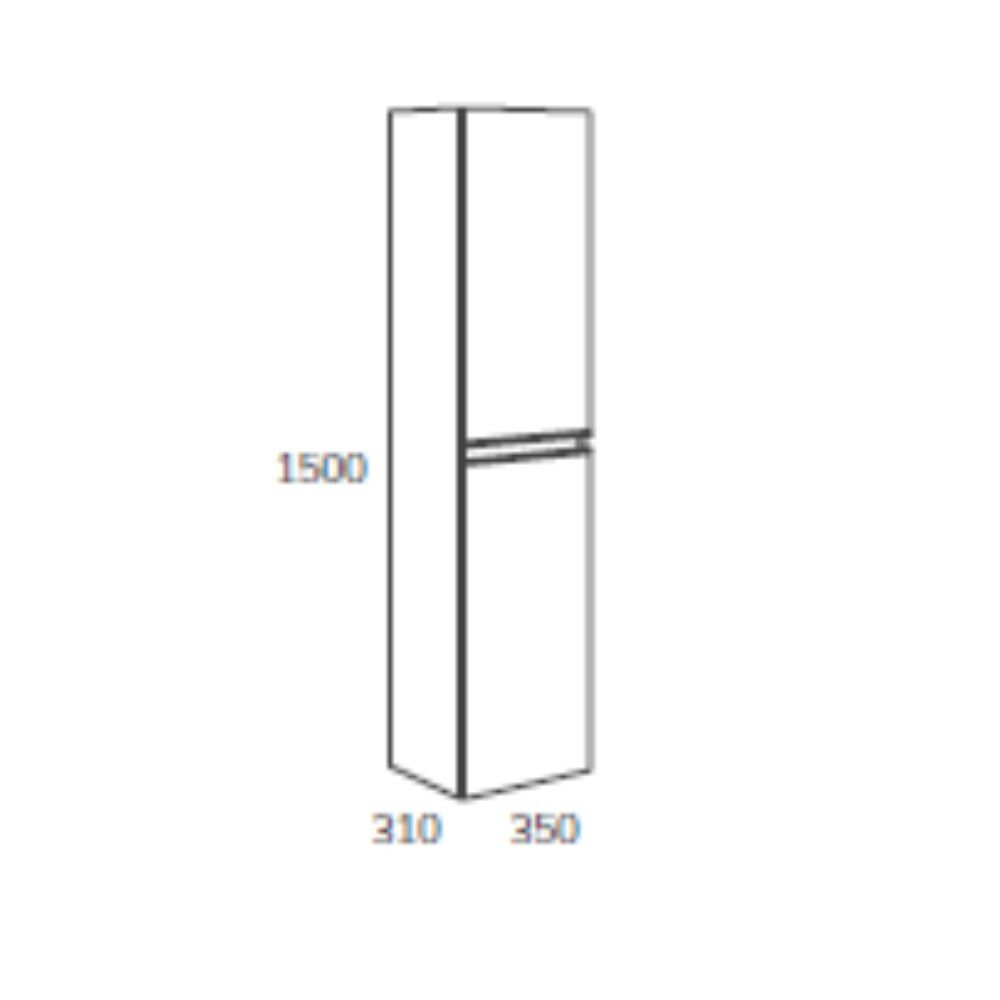 Colonna bagno sospesa Londres con due ante colore rovere grigio