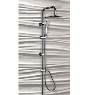Colonna doccia acciaio cromato con soffione e doccetta Sicena Picen