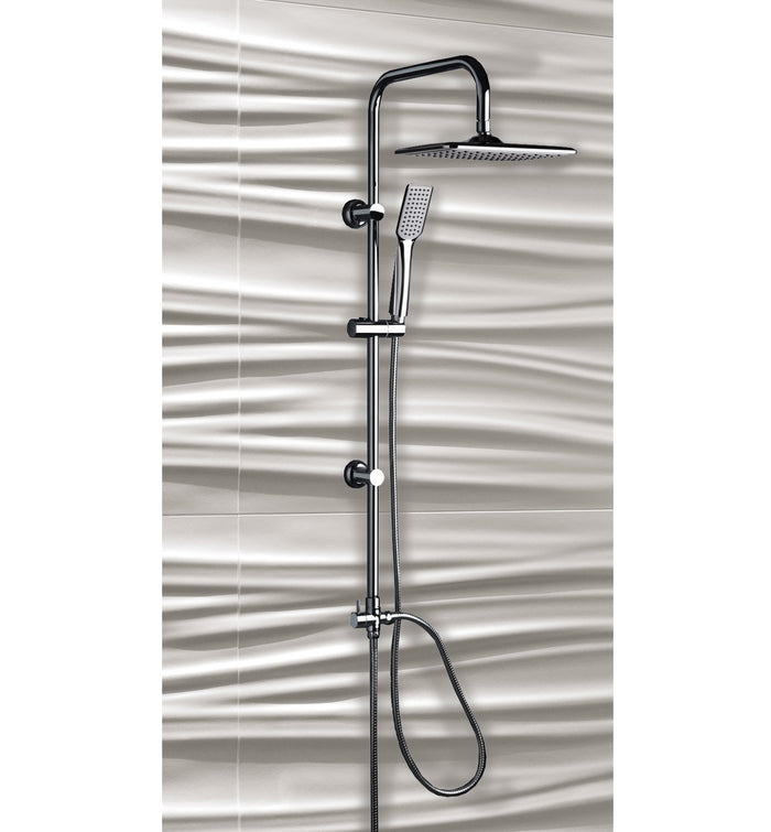 Colonna doccia acciaio cromato con soffione e doccetta Sicena Picen