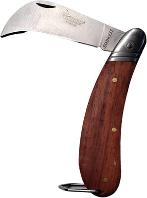 Coltello Per Giardinaggio E Funghi 70 mm In Acciaio Con Manico Pieghevole