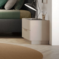 Comodino Musto 2 cassetti colore cashmere e antracite