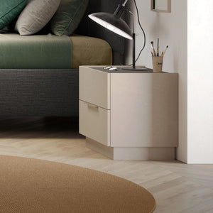 Comodino Musto 2 cassetti colore cashmere e antracite