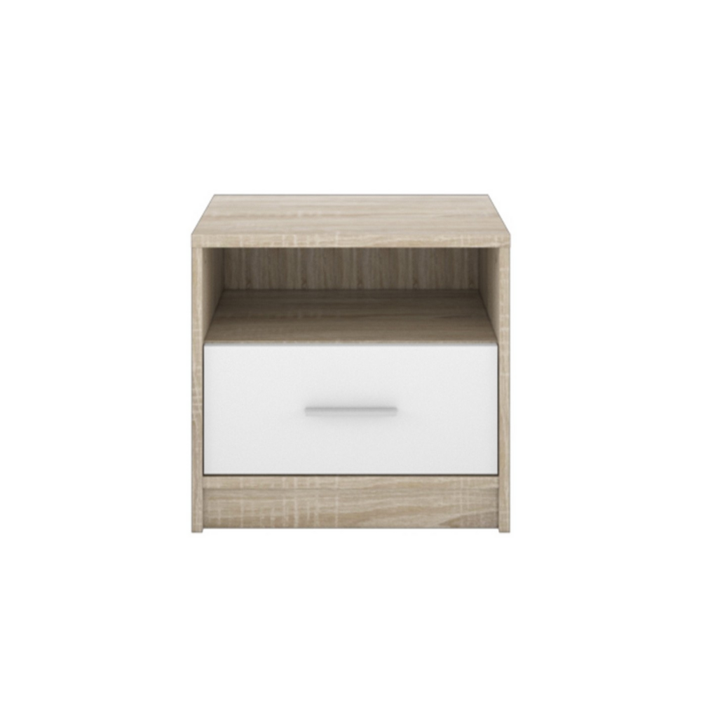 Comodino Nepo 1 cassetto 49,5 cm. rovere sonoma bianco