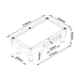 Tavolo da Biliardo verde 7 FT con gettoniera manuale – Competition