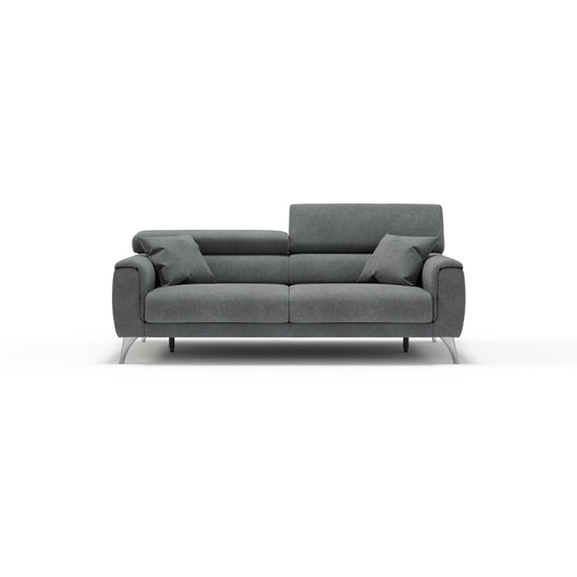 Caravaggio Divano con sedute allungabili e poggiatesta reclinabili in tessuto impermeabile T02 199 cm grigio