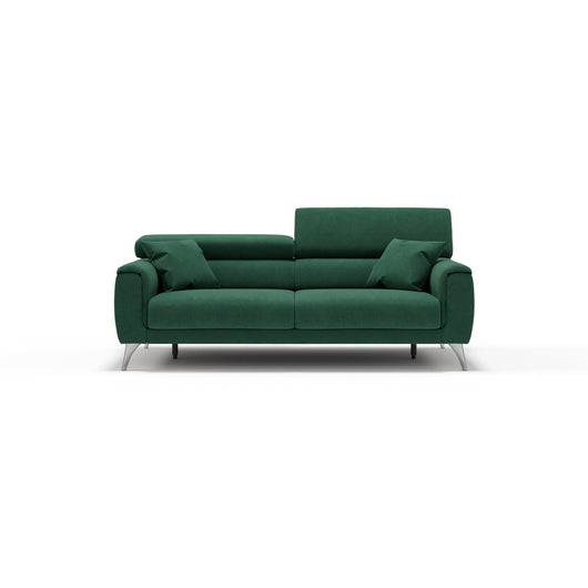 Caravaggio Divano con sedute allungabili e poggiatesta reclinabili in tessuto impermeabile T02 199 cm verde