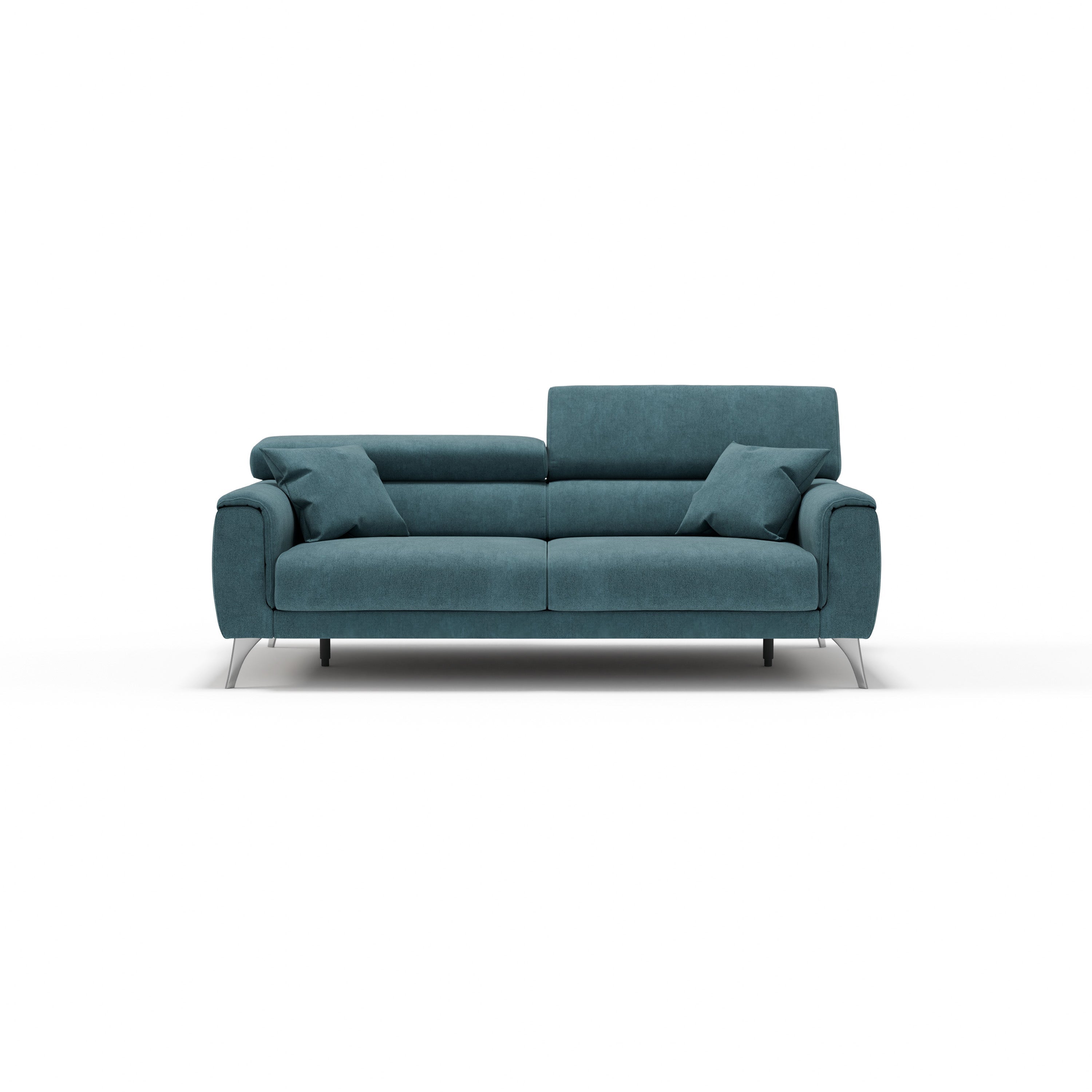 Caravaggio Divano con sedute allungabili e poggiatesta reclinabili in tessuto impermeabile T02 199 cm petrolio