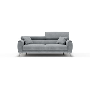 Caravaggio Divano con sedute allungabili e poggiatesta reclinabili in tessuto impermeabile T02 169 cm grigio chiaro