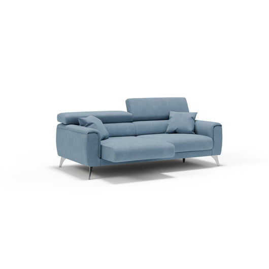 Caravaggio Divano con sedute allungabili e poggiatesta reclinabili in tessuto impermeabile T02 199 cm carta da zucchero