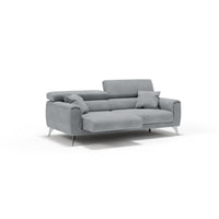 Caravaggio Divano con sedute allungabili e poggiatesta reclinabili in tessuto impermeabile T02 199 cm grigio chiaro