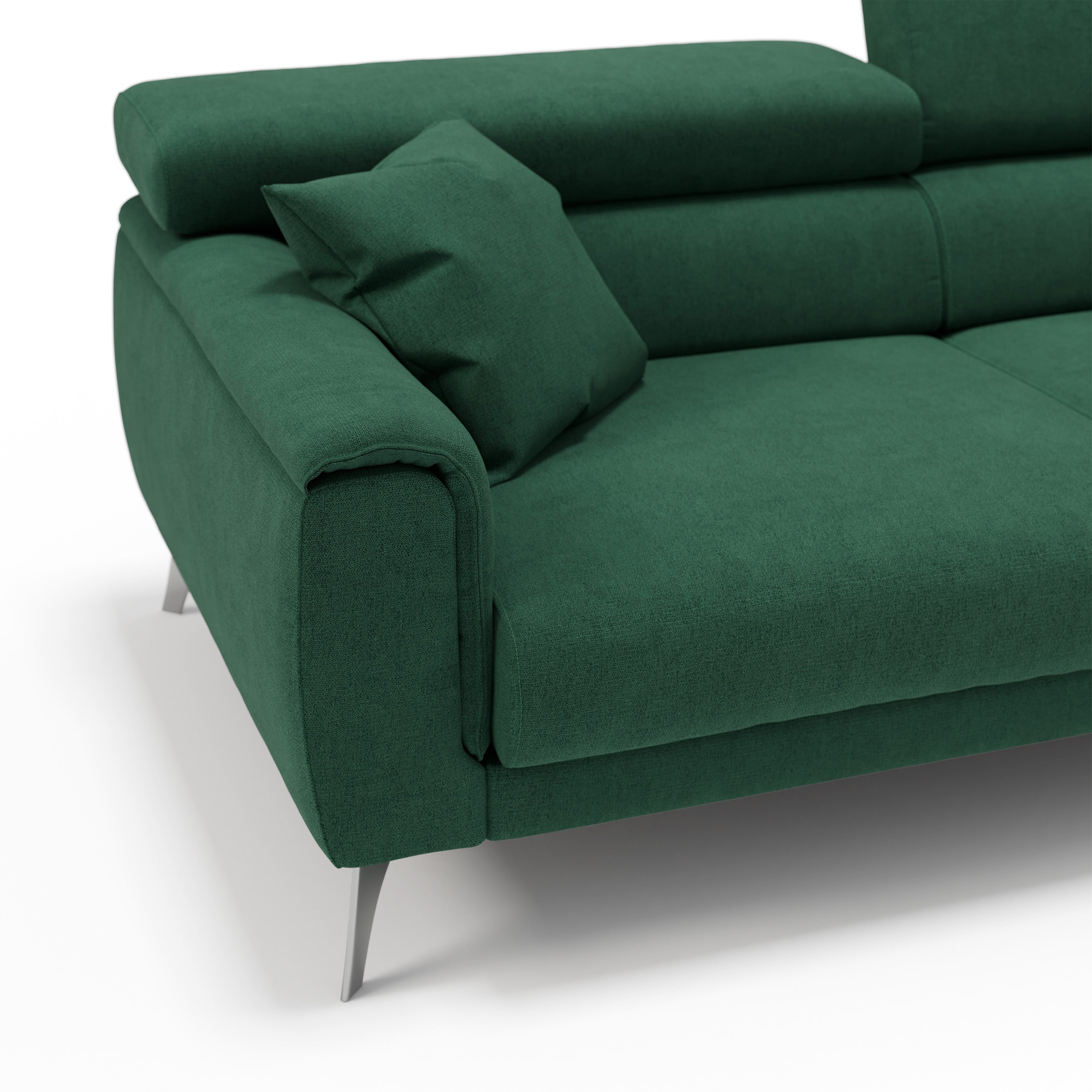 Caravaggio Divano con sedute allungabili e poggiatesta reclinabili in tessuto impermeabile T02 169 cm verde