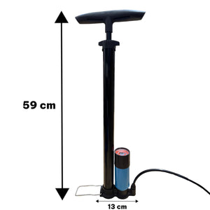 Compressore Pompa Manuale ad Aria con Manometro Portatile Per Bici Moto Auto
