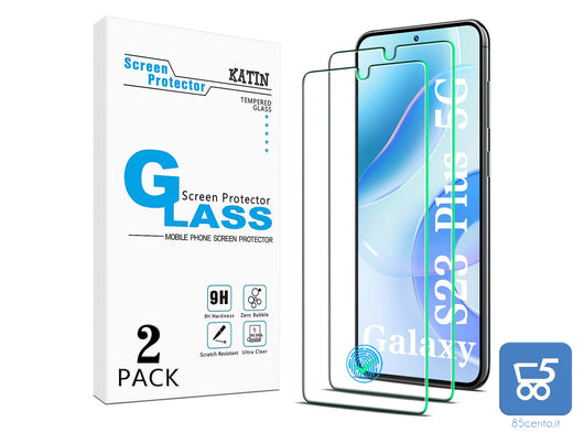 Confezione da 2 Pellicole Proteggi Schermo per Samsung Galaxy S23 Plus 5G in Vetro Temperato da 6,6 pollici Supporto per Lettore Impronte Antigraffio Senza Bolle durezza 9H