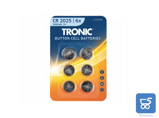 Confezione da 6 Batterie Litio Monouso Cr2025 pila tampone radiocomandi dispositivi elettonici