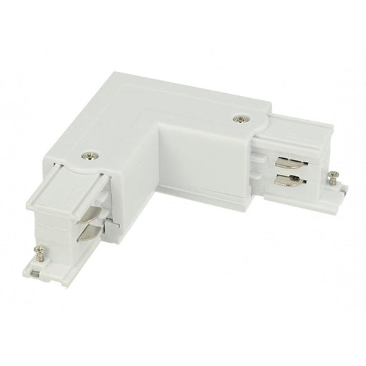 Connettore Giunto Forma L Sinistro Colore Bianco Per Barra Sistema Binario Trifase CB40103