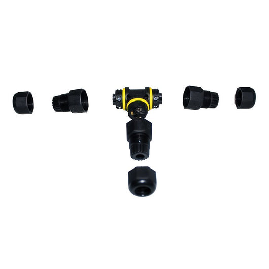 Connettore Manicotto di Collegamento IP68 Forma T Cavo Raccordo Impermeabile 3 Poli Max Sezione 1,5mmq