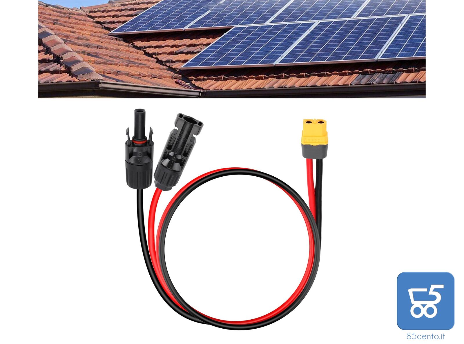 Connettore Solare Adattatore XT60 per Collegamento dei Pannelli Solari 12AWG