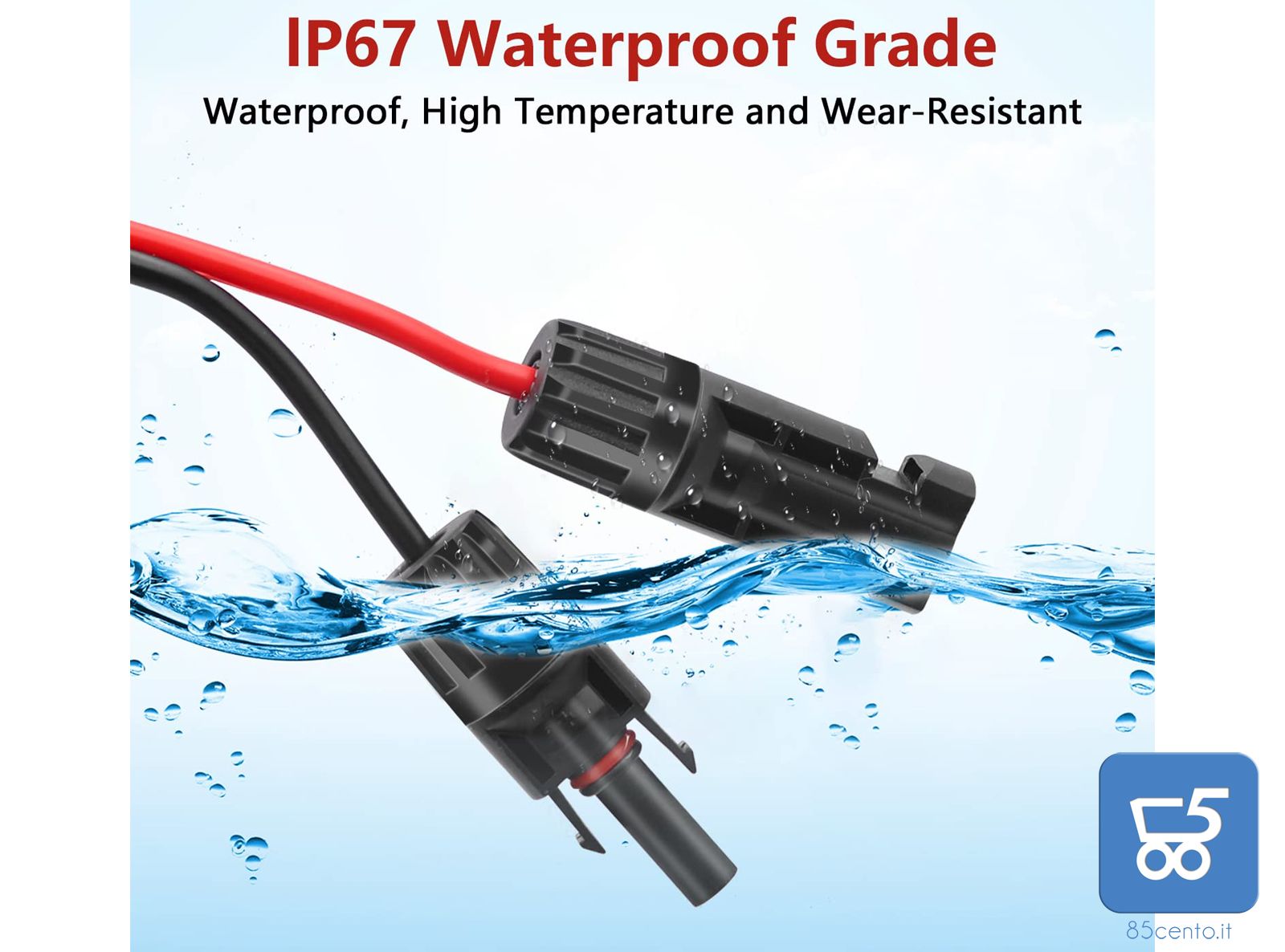 Connettore Solare Adattatore XT60 per Collegamento dei Pannelli Solari 12AWG