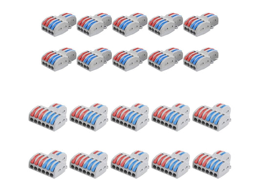 Connettori Elettrici Rapid 10 Pezzi SPL-42 10 Pezzi SPL-62 Morsetti Elettrici con Viti di Montaggio