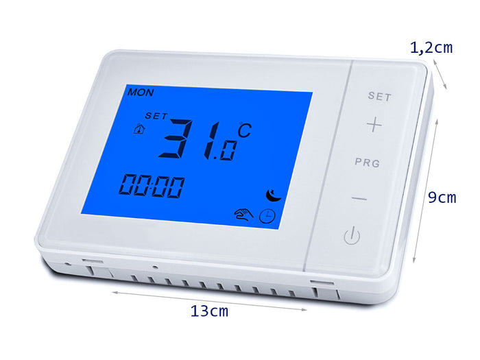 Conotermostato Termostato Con Display LCD Tasti Touch Rettangolare Standard 503 Programma Settimanale Per Caldaia A Gas Alimentato Con 2 Batterie AA
