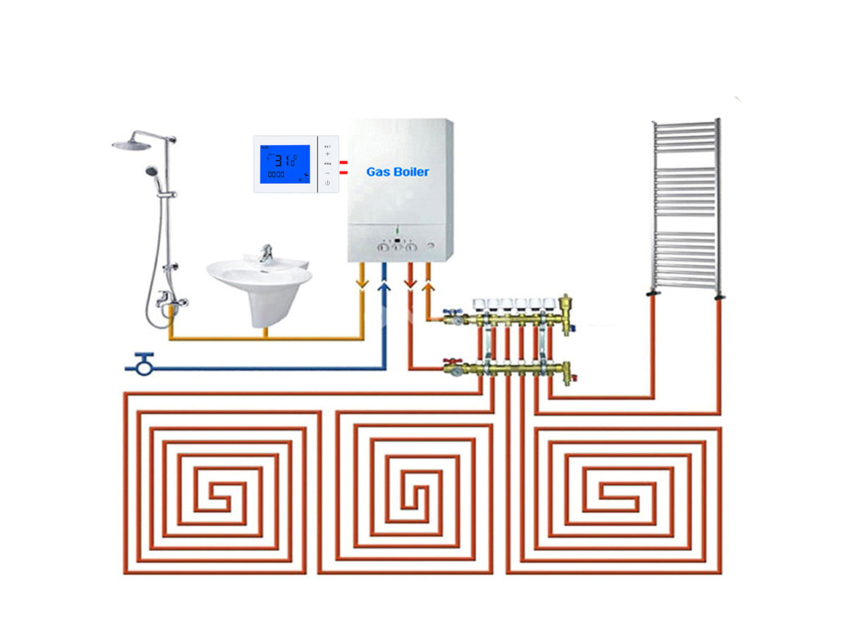 Conotermostato Termostato Con Display LCD Tasti Touch Rettangolare Standard 503 Programma Settimanale Per Caldaia A Gas Alimentato Con 2 Batterie AA