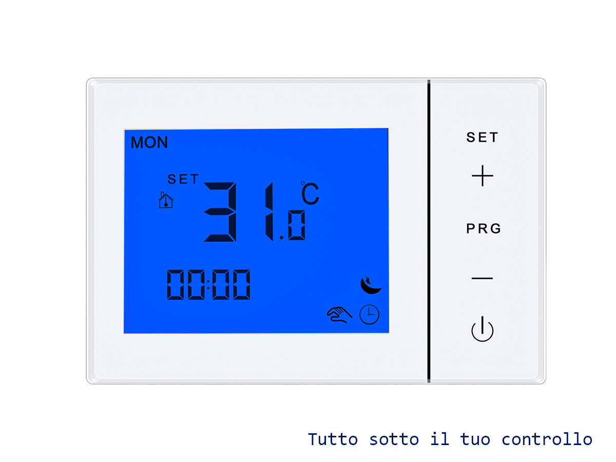 Conotermostato Termostato Con Display LCD Tasti Touch Rettangolare Standard 503 Programma Settimanale Per Caldaia A Gas Alimentato Con 2 Batterie AA