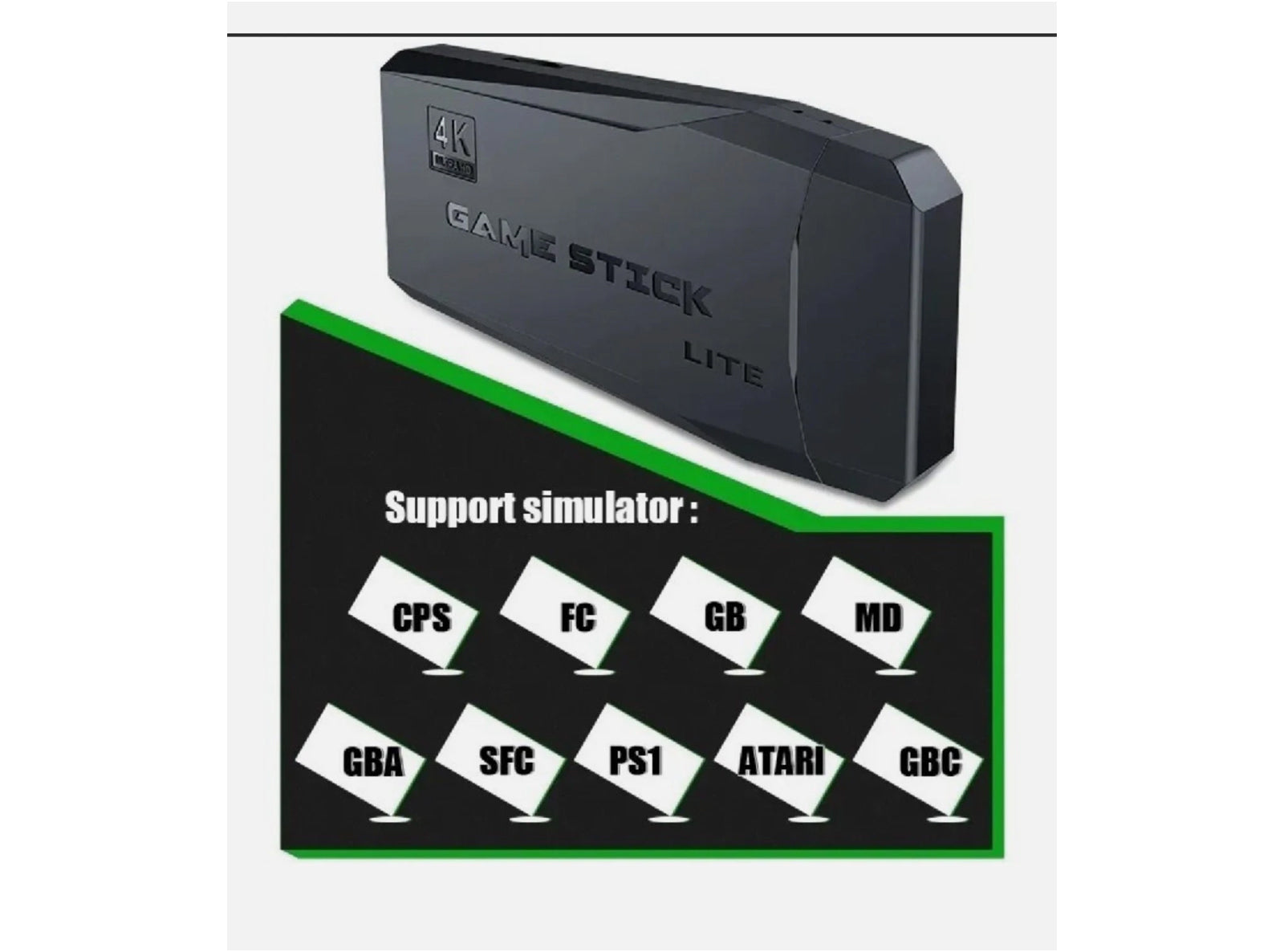 Console di Gioco Retrò Wireless USB HD Game Stick TV con Oltre 2000 Giochi Integrati Portatile